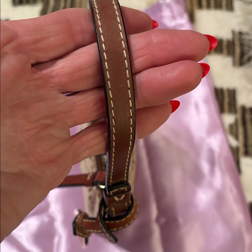 Dooney & Bourke Beige and Brown Itty Bitty Bag - Picture 3 of 9